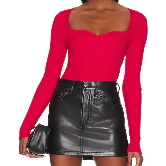 Revolve One Grey Day Seville Bodysuit Red NWT - Picture 2 of 3